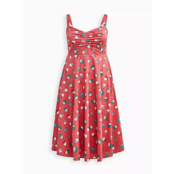 Torrid cupcake dress pockets midi poplin fit flare skater poplin plus size 1X - Picture 12 of 12
